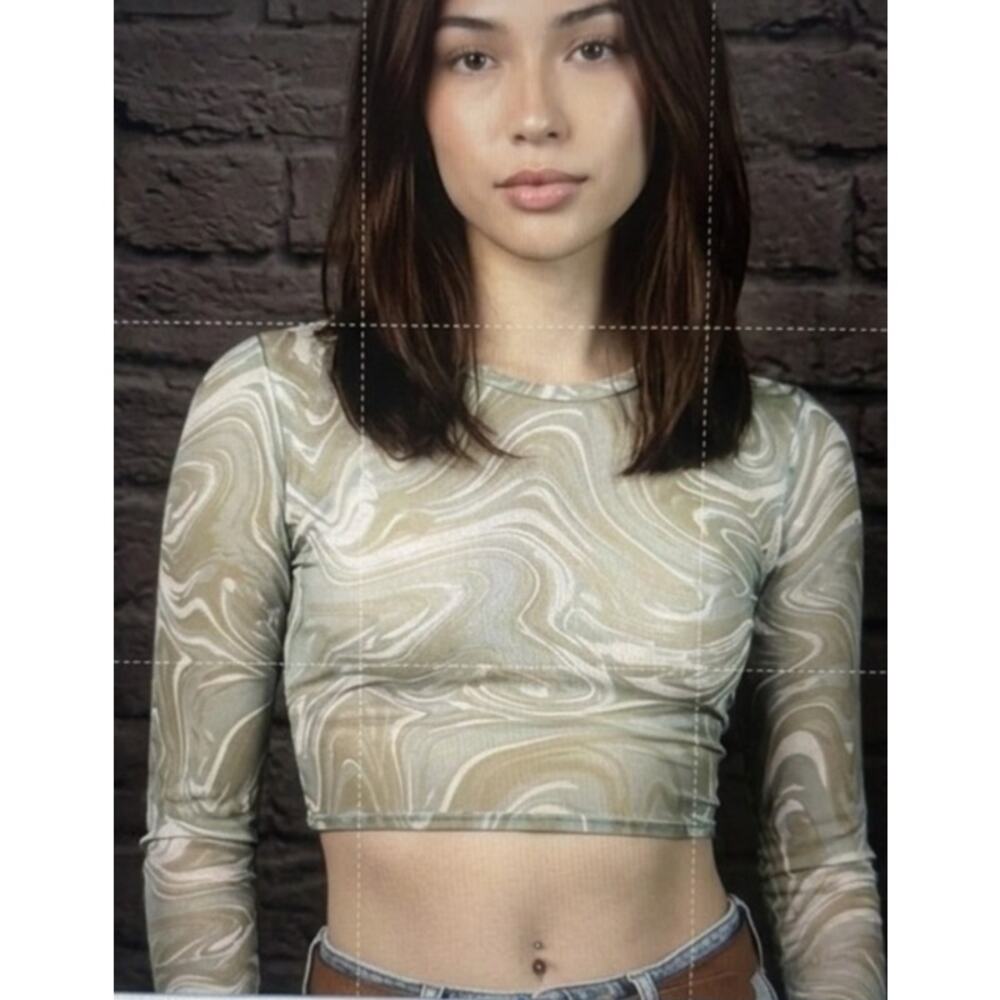 Social Scene mesh cropped blouse